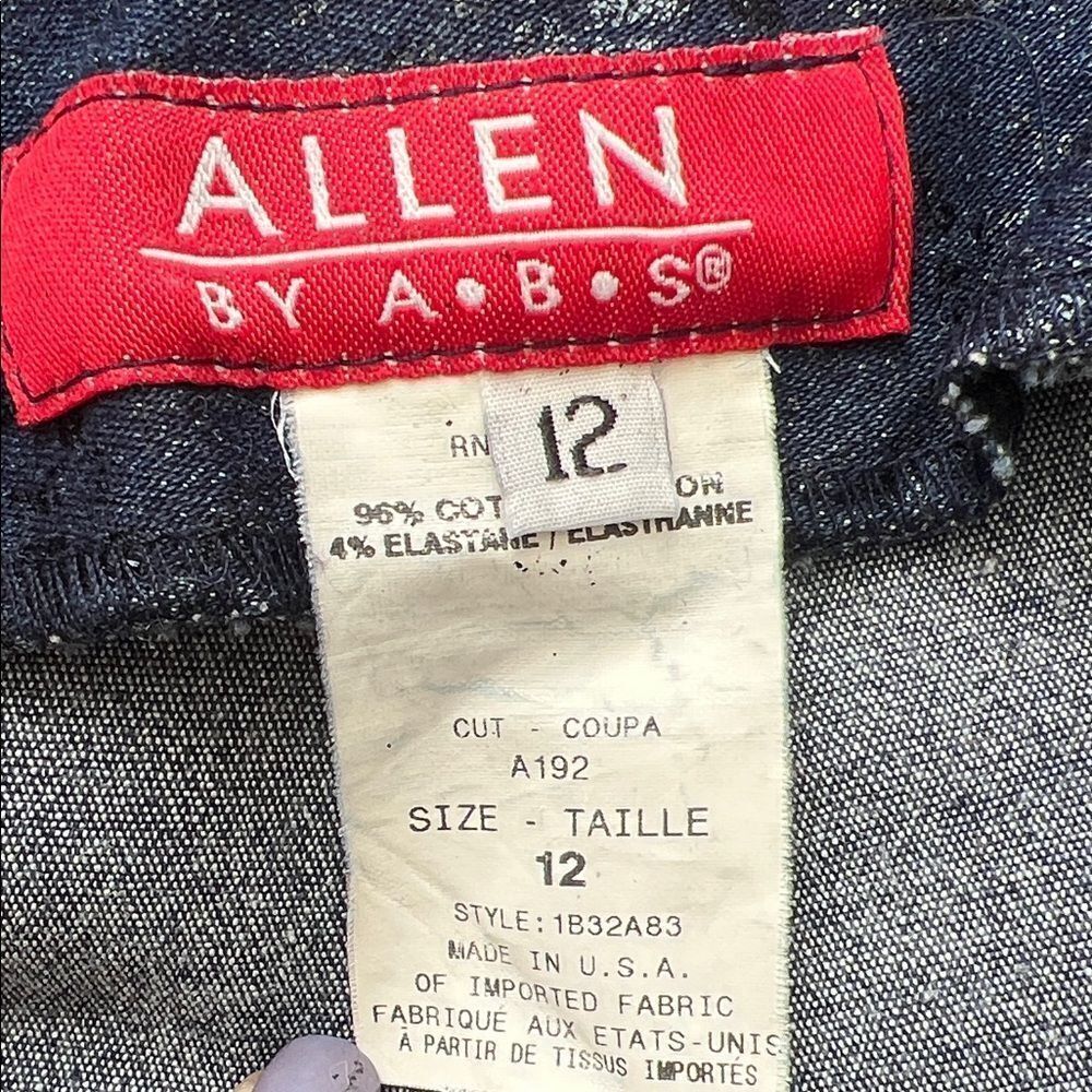 ABS by Allen Jeans Clean Front Dark Wash with Black Shiny Speckles in Size 12 - Picture 12 of 15
